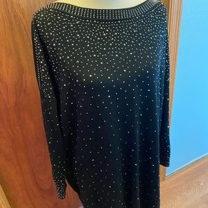 Black sweater with rhinestones women’s size 1X